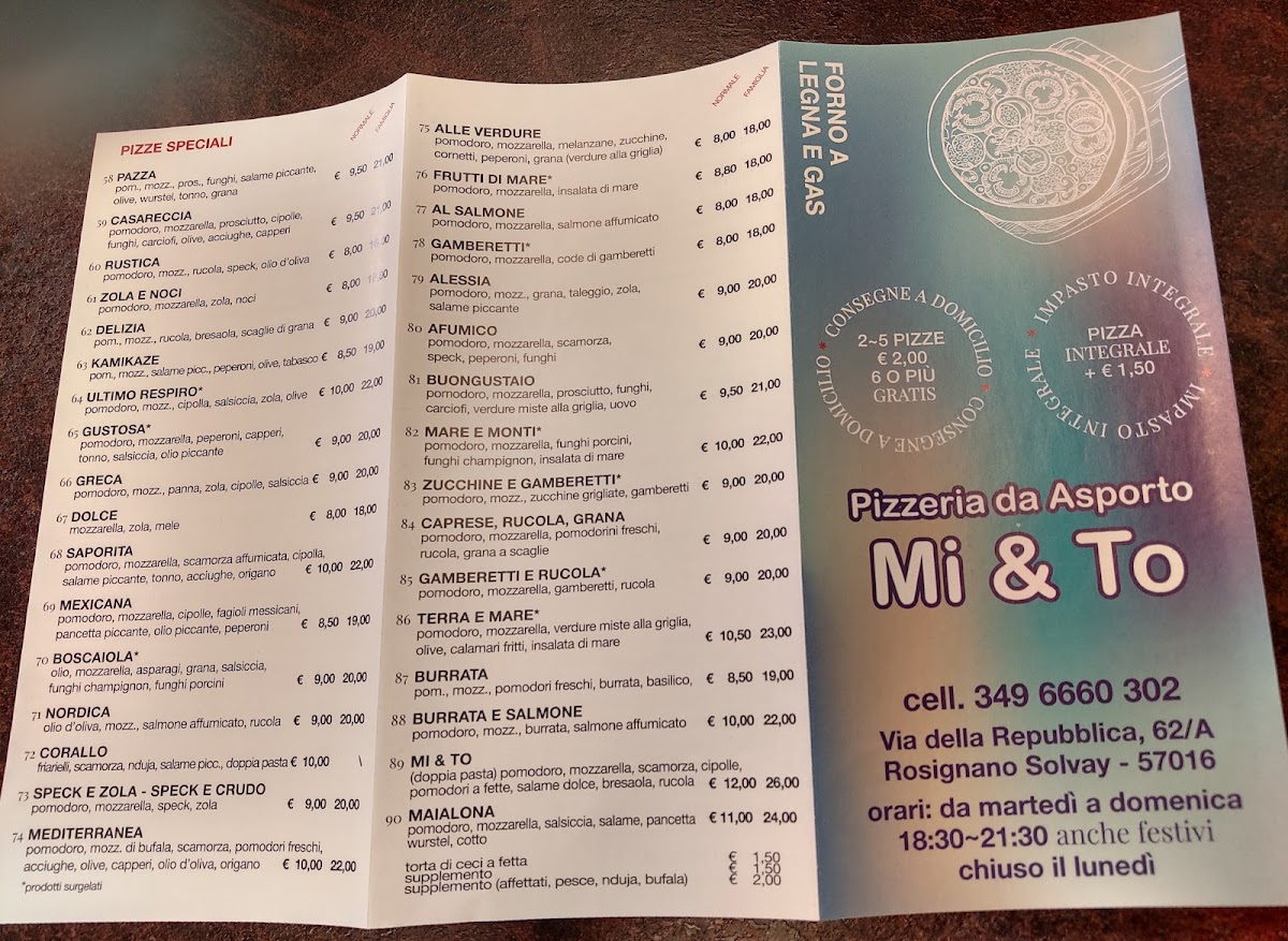 Pizzeria Mi & To Photo Menu 1