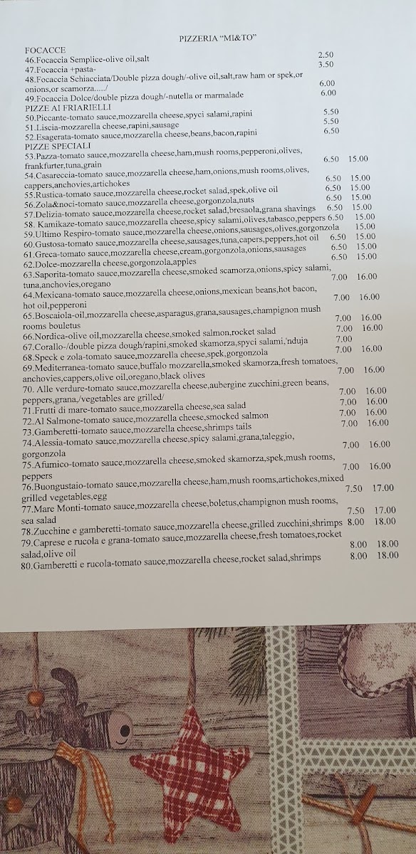 Pizzeria Mi & To Photo Menu 5