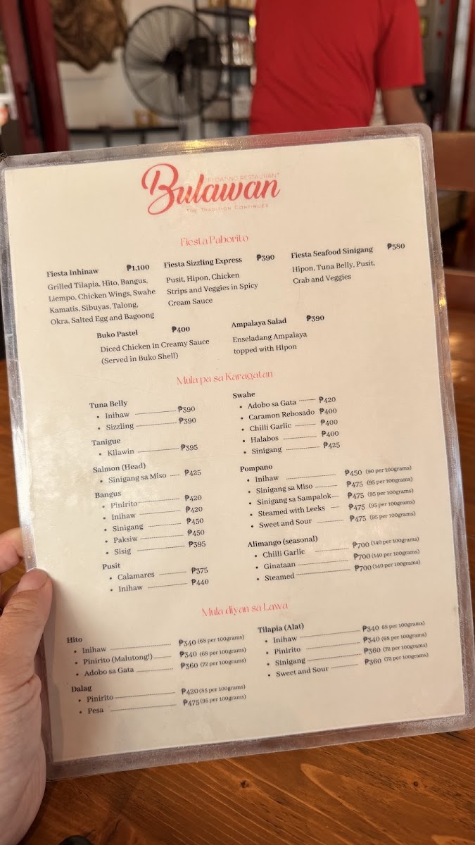 Bulawan Floating Restaurant Photo Menu 1