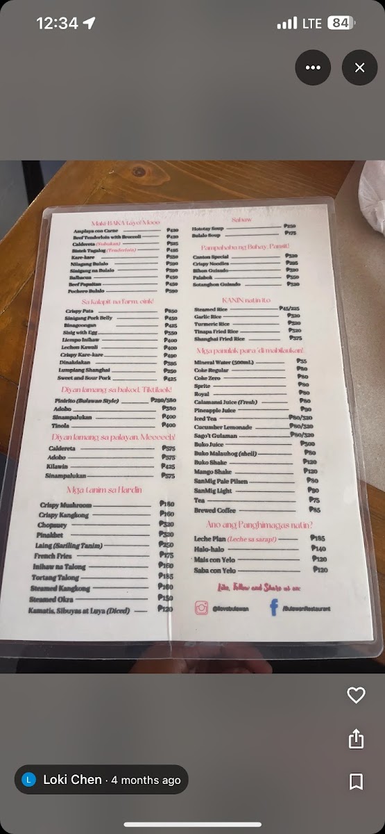 Bulawan Floating Restaurant Photo Menu 9