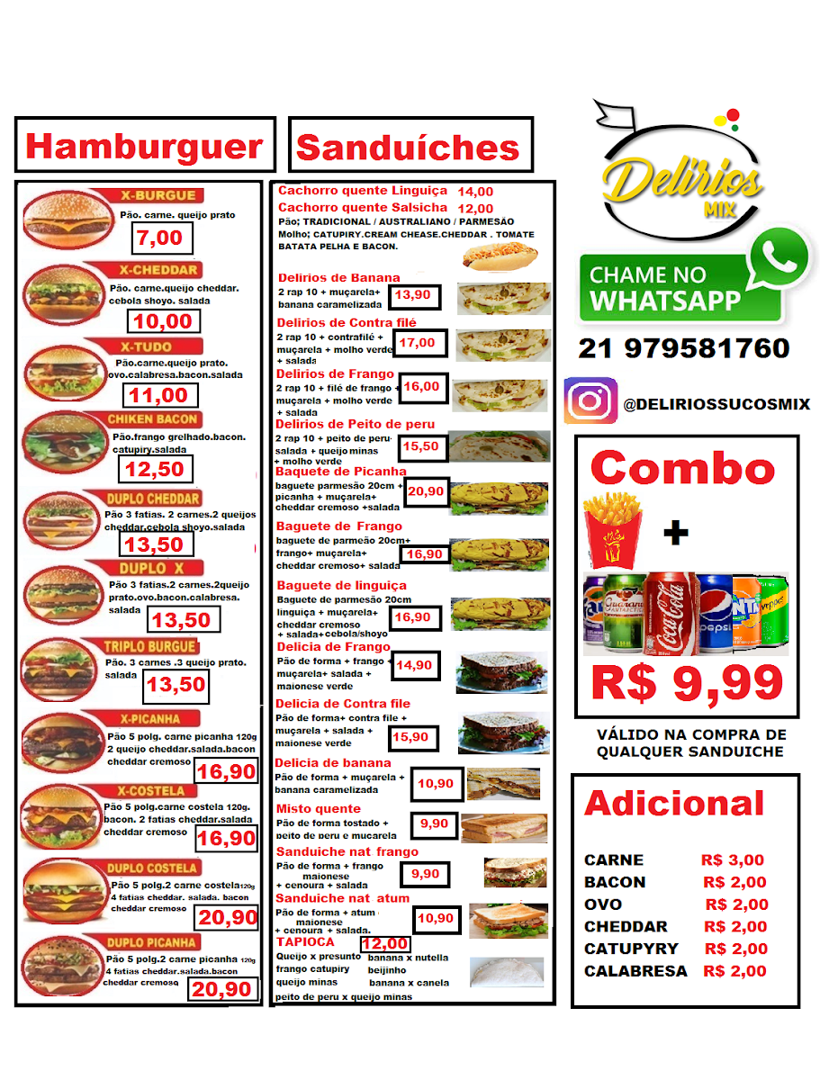 Delírios sucos mix Photo Menu 2