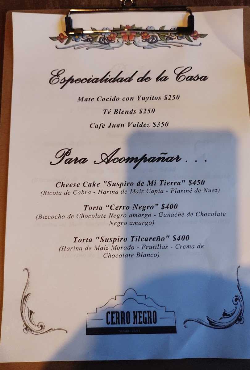 Hostal Cerro Negro Photo Menu 1