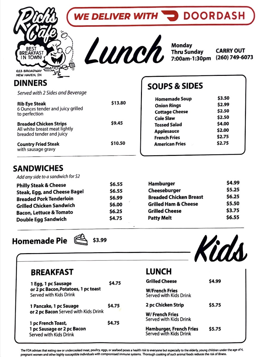 Rich's Cafe New Haven Photo Menu 3