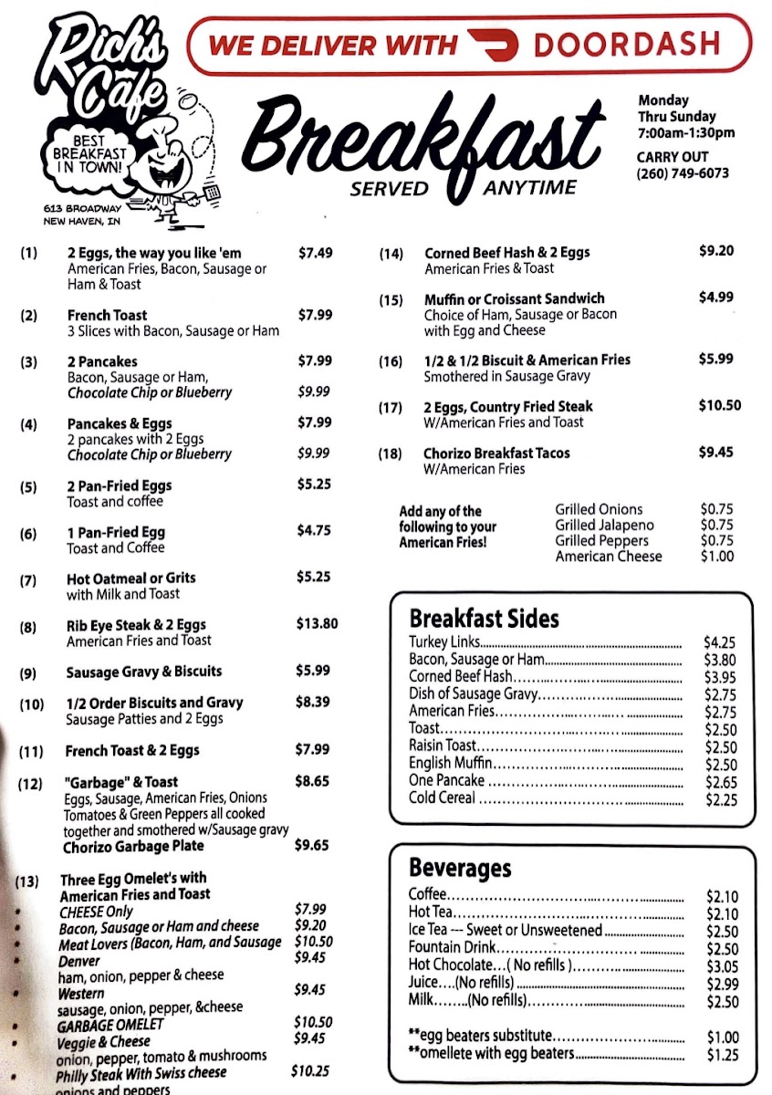 Rich's Cafe New Haven Photo Menu 4
