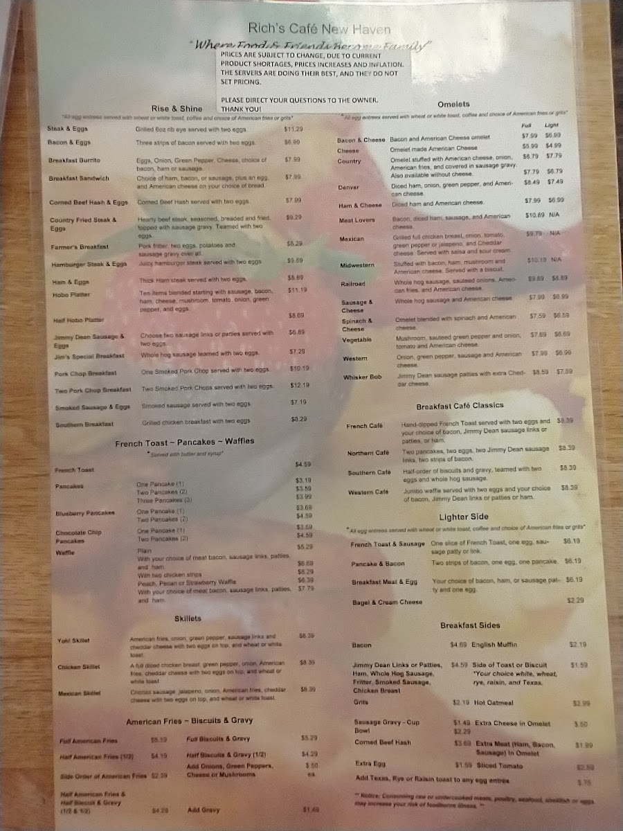Rich's Cafe New Haven Photo Menu 5