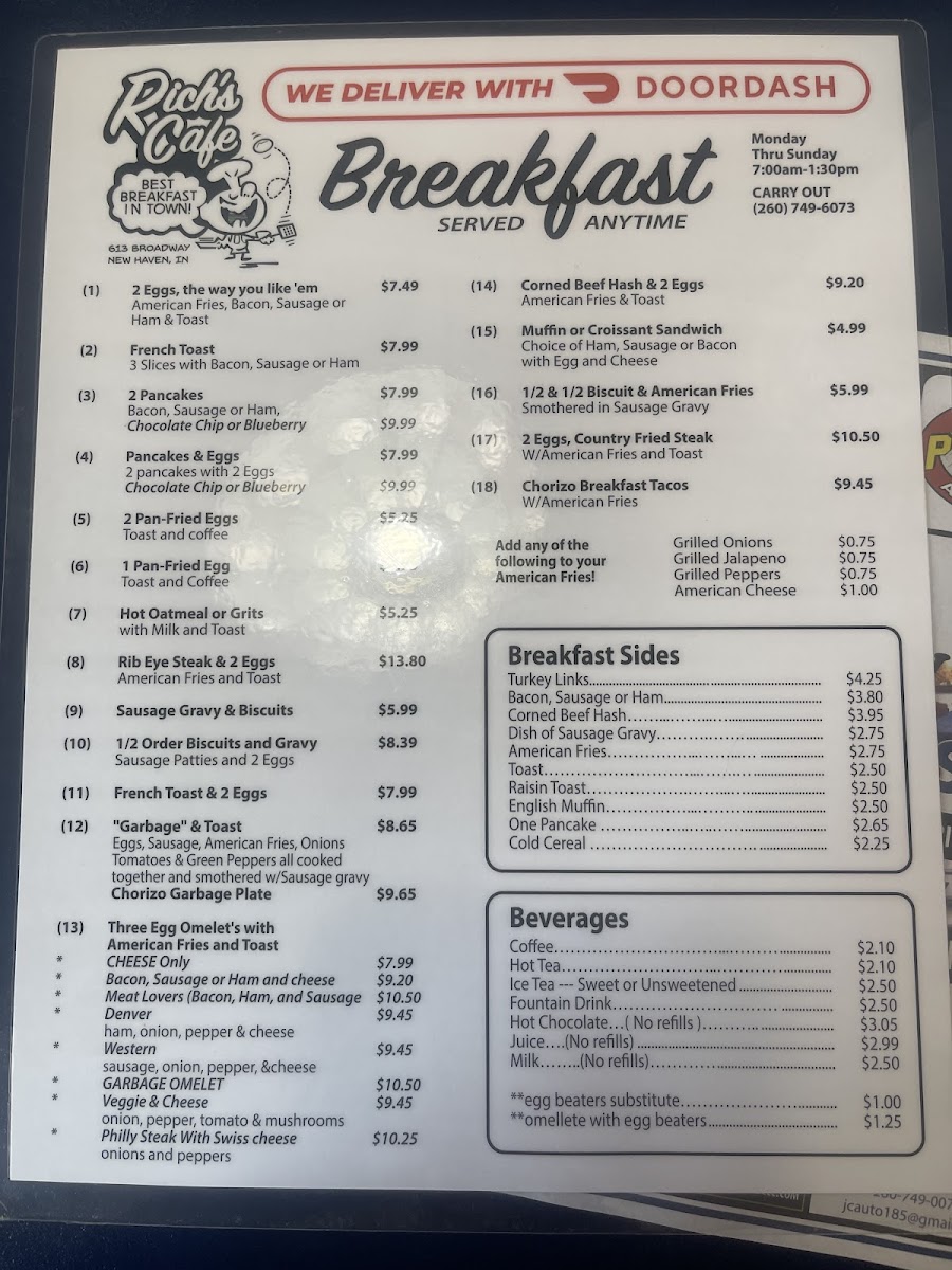 Rich's Cafe New Haven Photo Menu 6