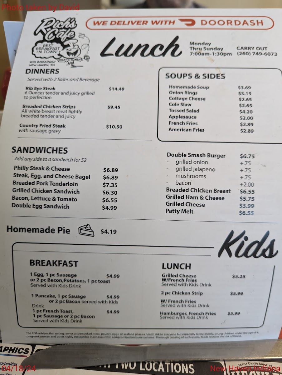 Rich's Cafe New Haven Photo Menu 7