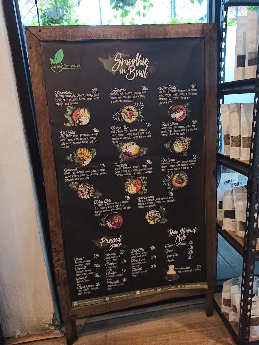 GreenSmoothie Factory Photo Menu 1