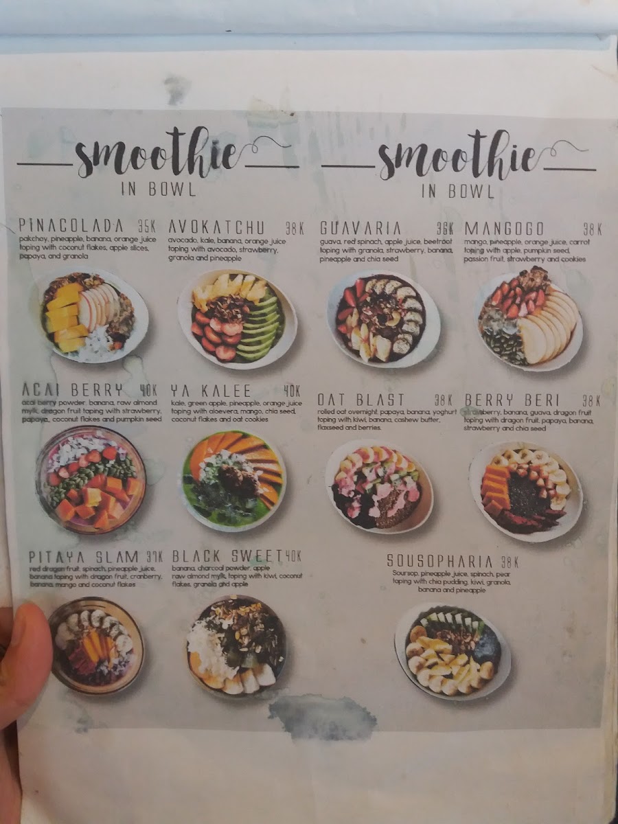 GreenSmoothie Factory Photo Menu 2