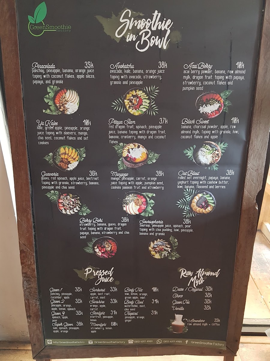 GreenSmoothie Factory Photo Menu 3