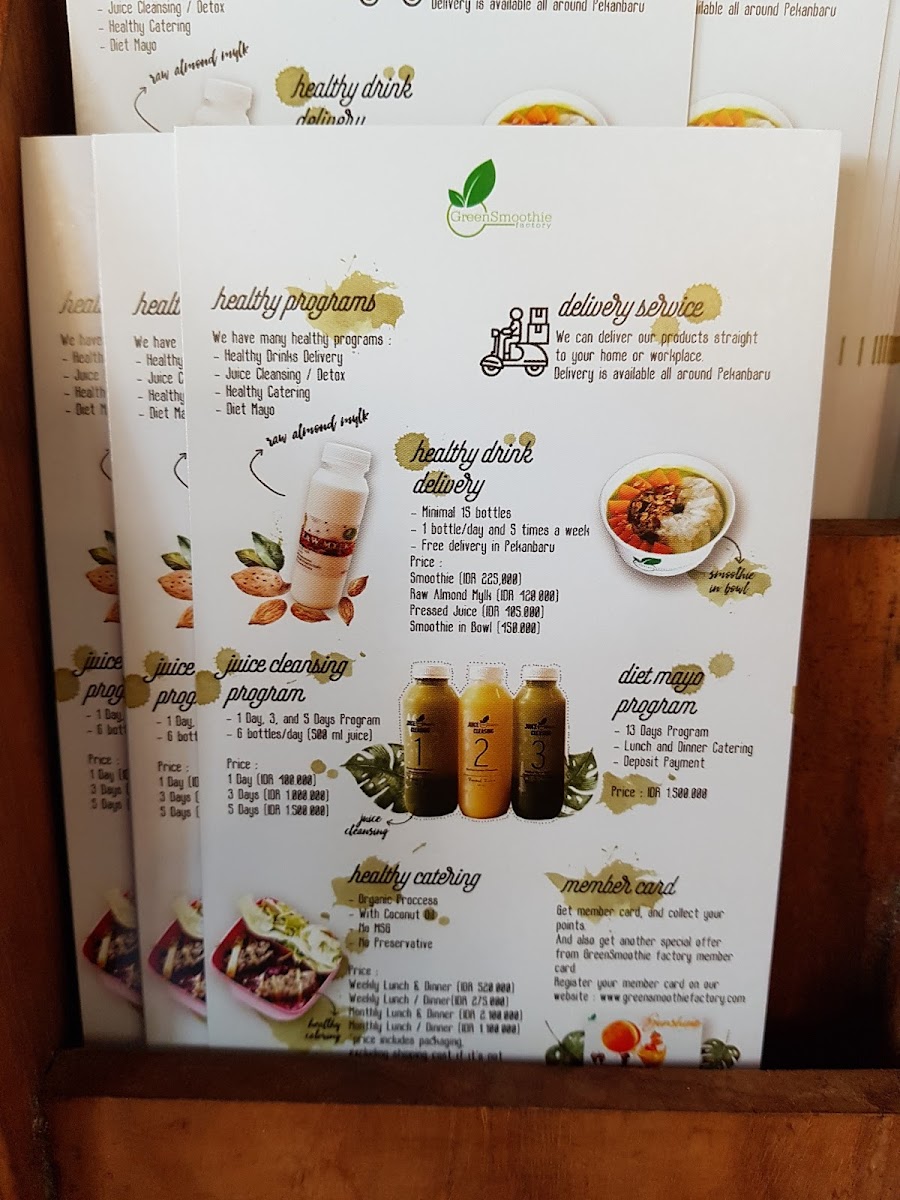 GreenSmoothie Factory Photo Menu 8