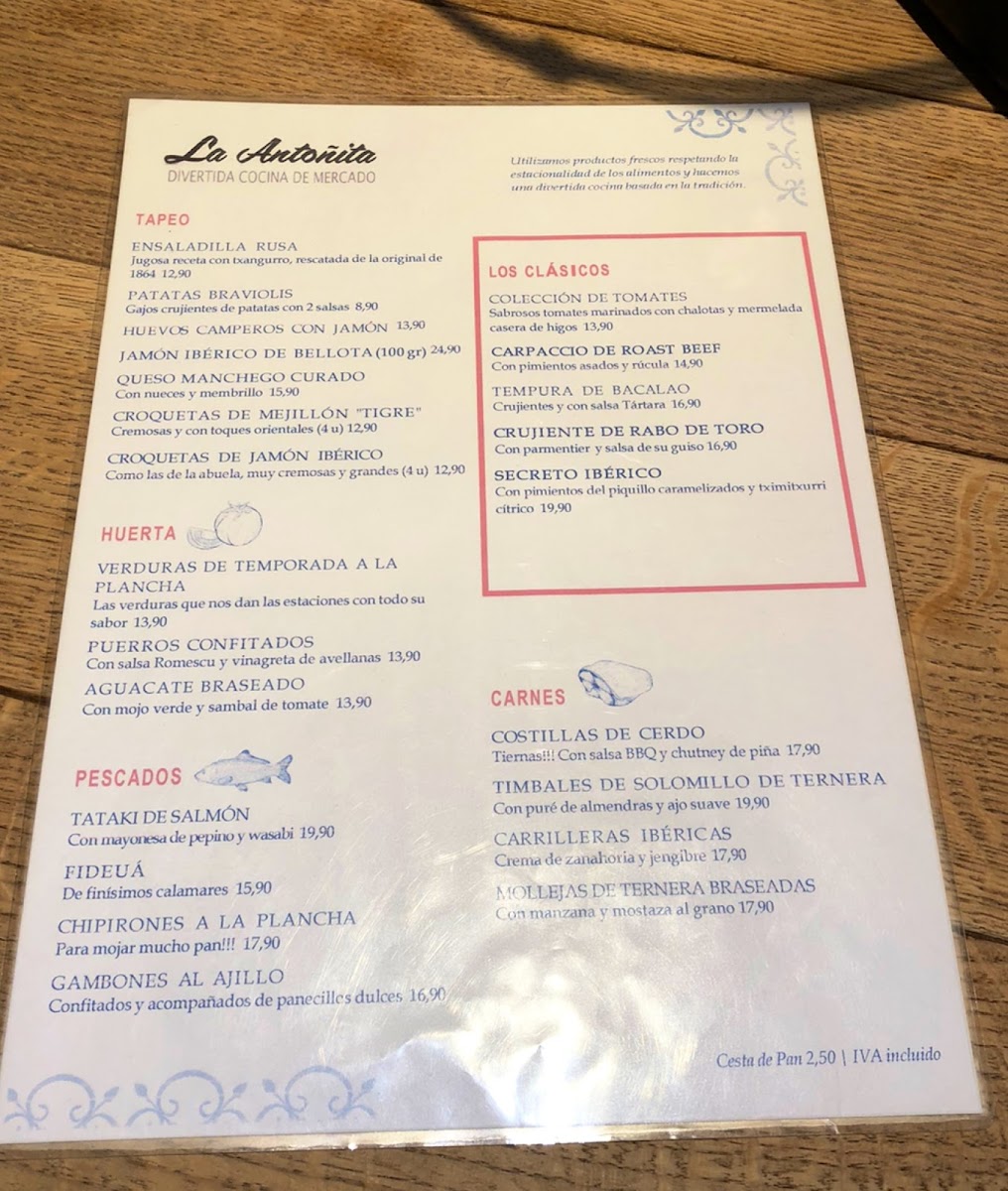 La Antoñita Photo Menu 6