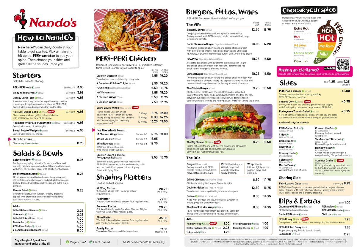 Nando's St Albans Photo Menu 1