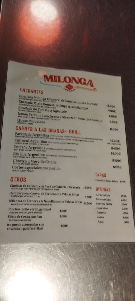 Milonga Argentinian Steak House Photo Menu 3
