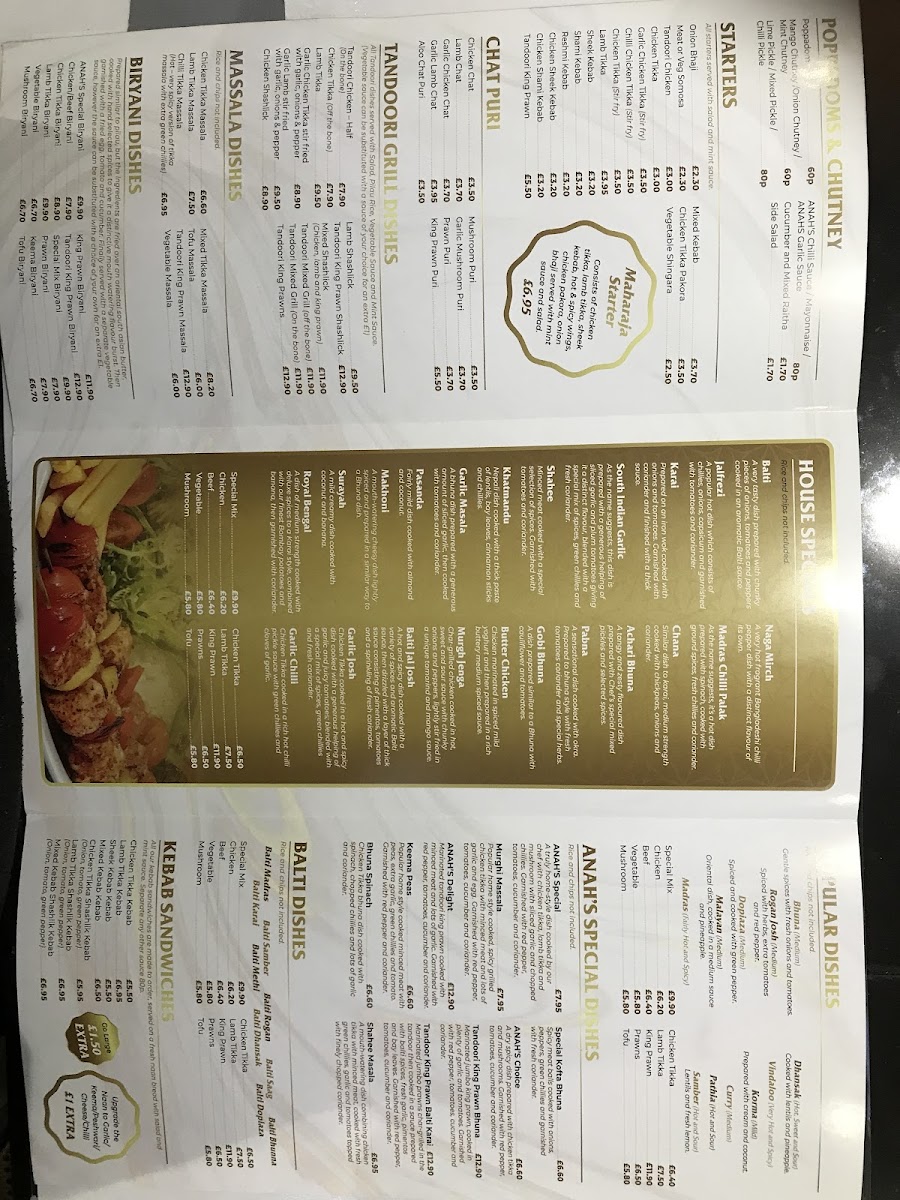 Anahs Tandoori House Photo Menu 1
