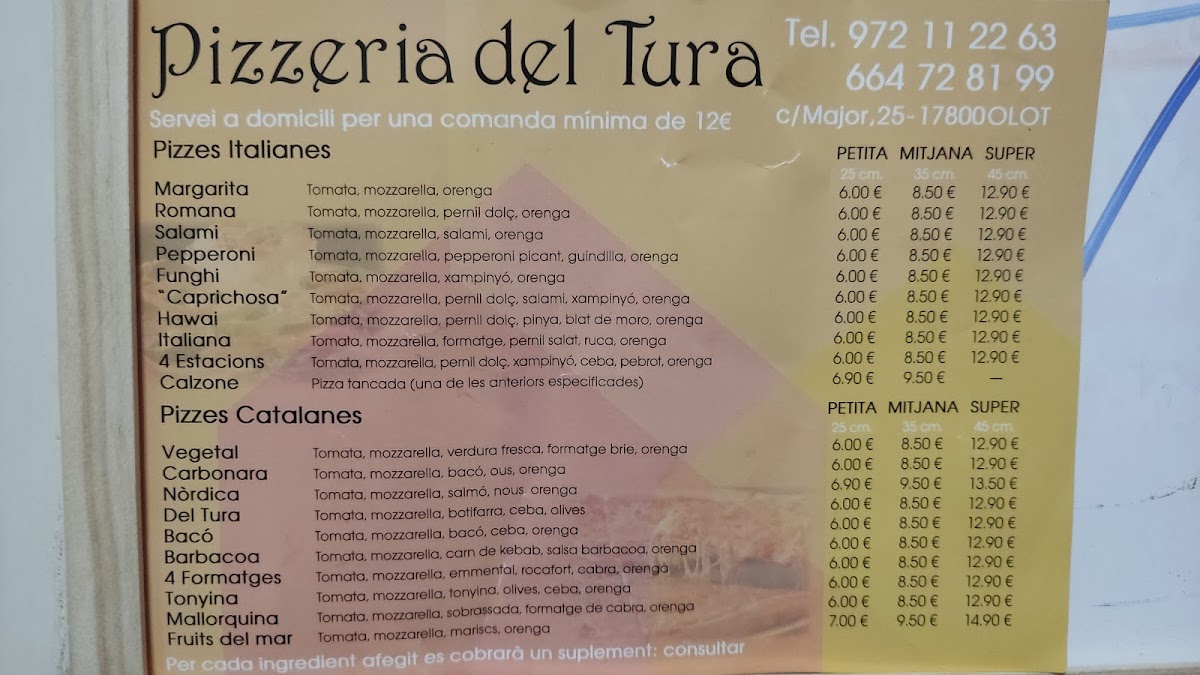 PIZZERIA DEL TURA Photo Menu 10