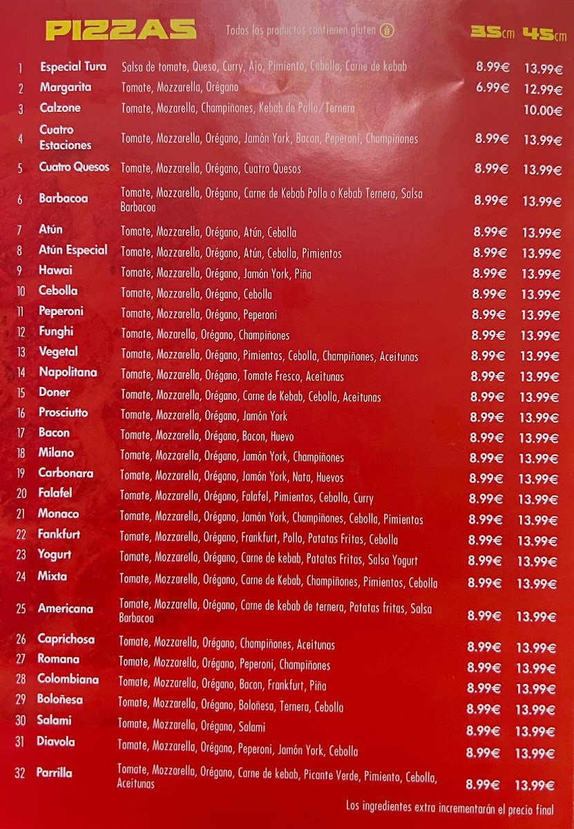 PIZZERIA DEL TURA Photo Menu 8