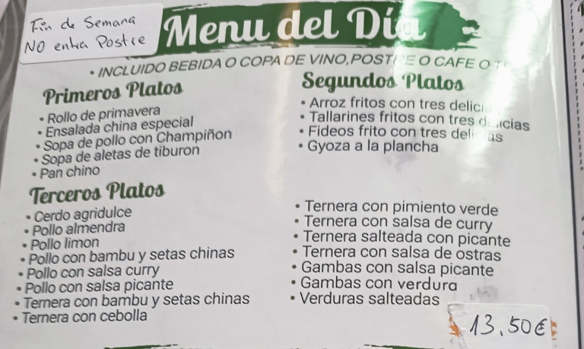Restaurante Chino Amistad Photo Menu 1