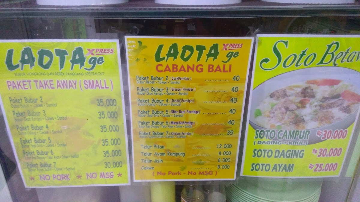 Laota ge cabang Bali Photo Menu 1
