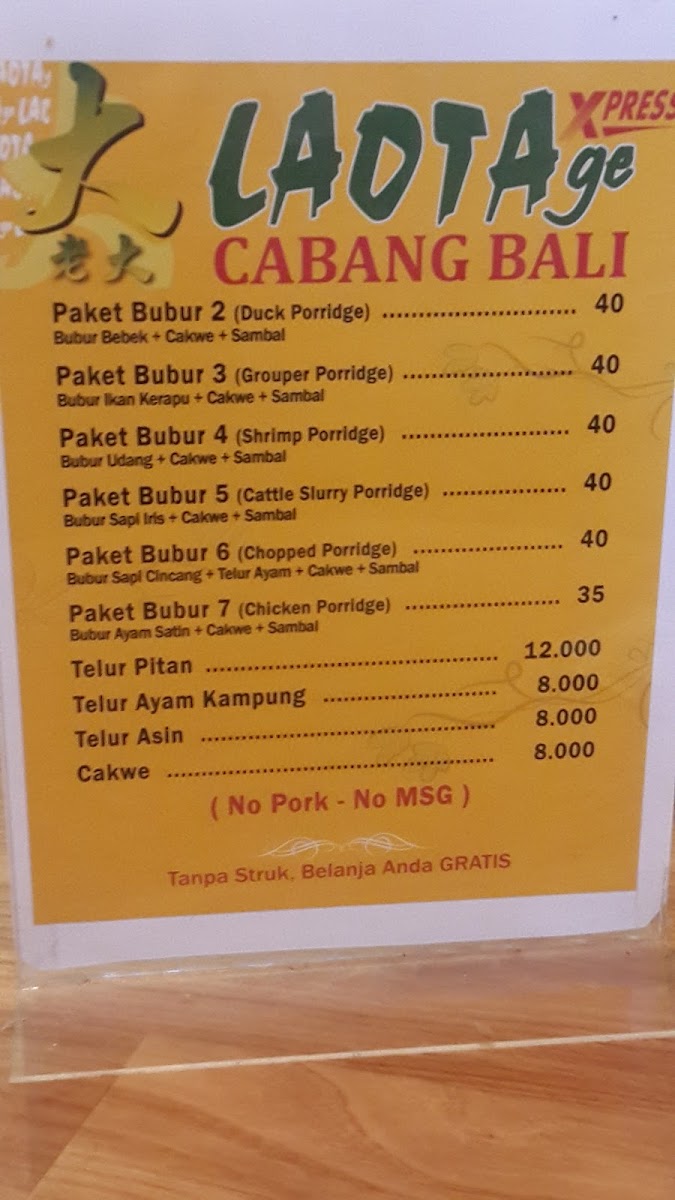Laota ge cabang Bali Photo Menu 2