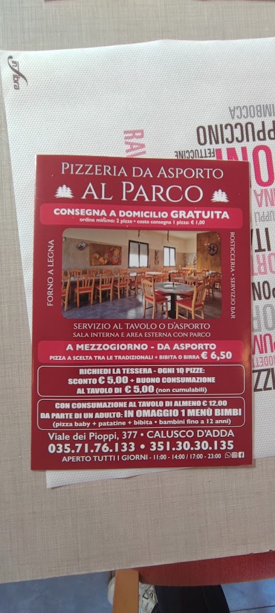 Pizzeria al Parco Photo Menu 5