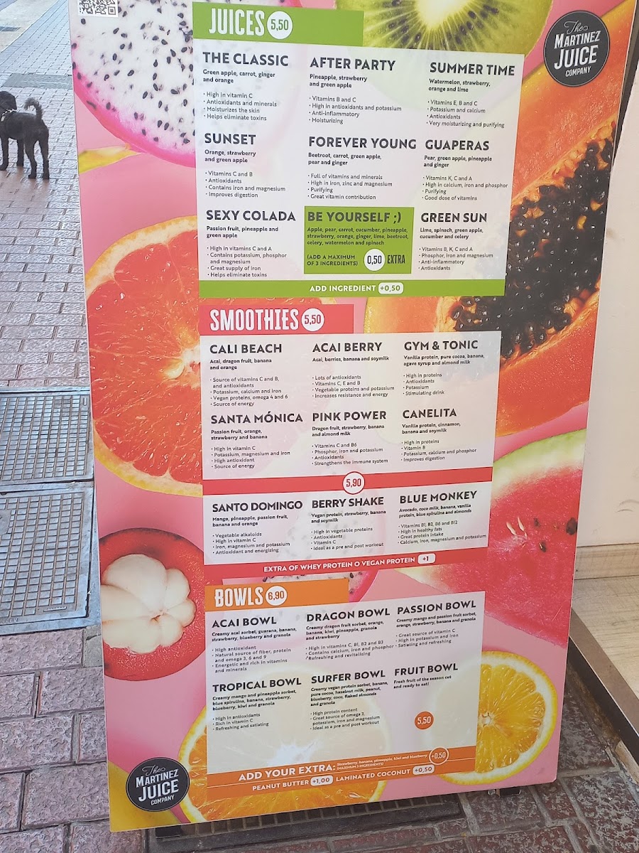The Martínez Juice Company Photo Menu 4
