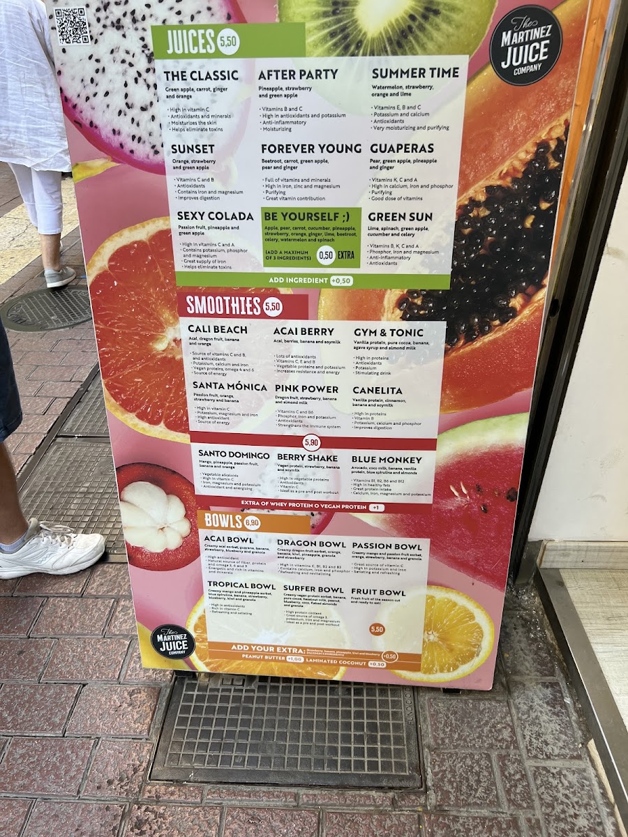 The Martínez Juice Company Photo Menu 5