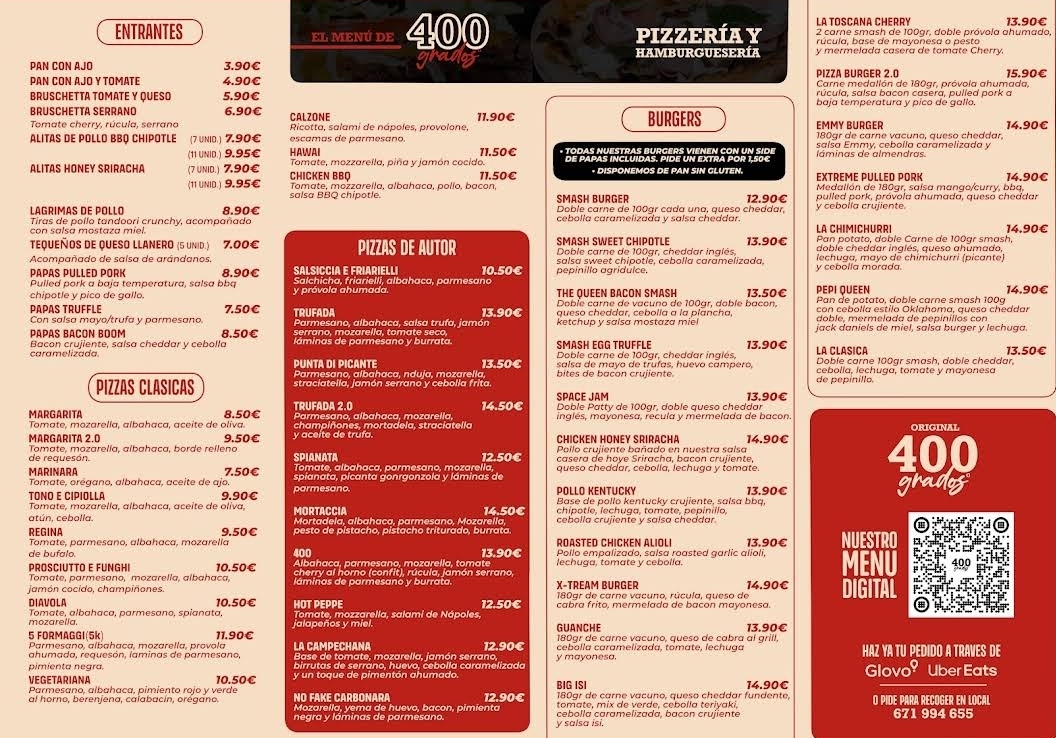 400 Grados Tenerife Photo Menu 3