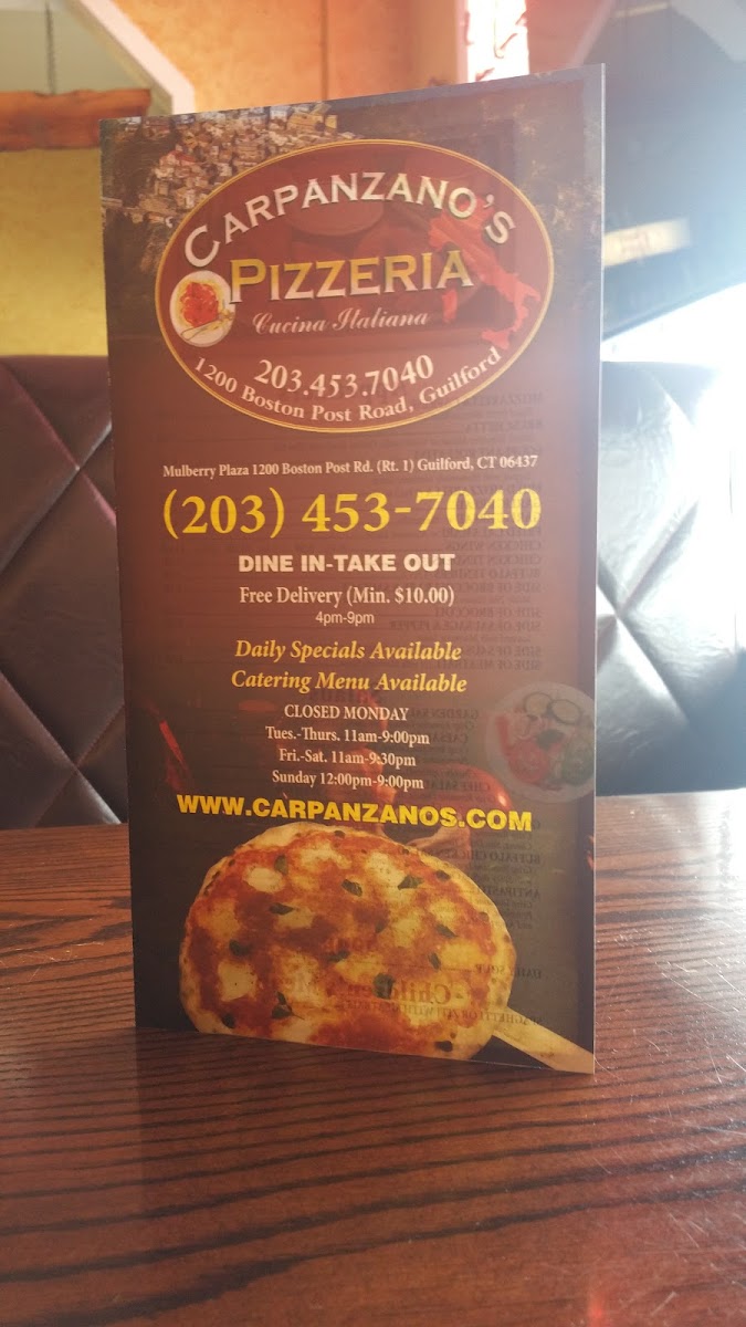 Carpanzano's Pizzeria Photo Menu 3