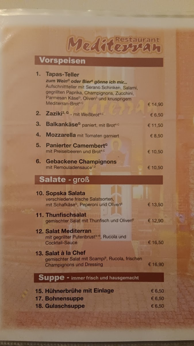 Restaurant Mediterran Photo Menu 1
