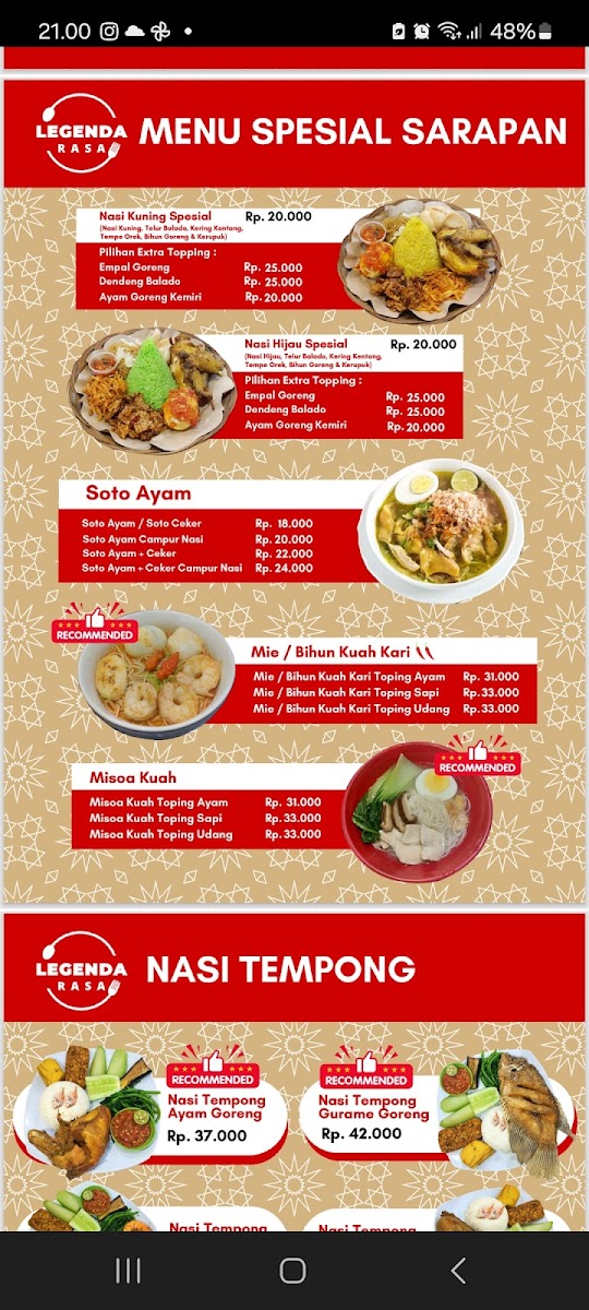NASI TEMPONG JOSS (By.LEGENDA RASA) Photo Menu 2
