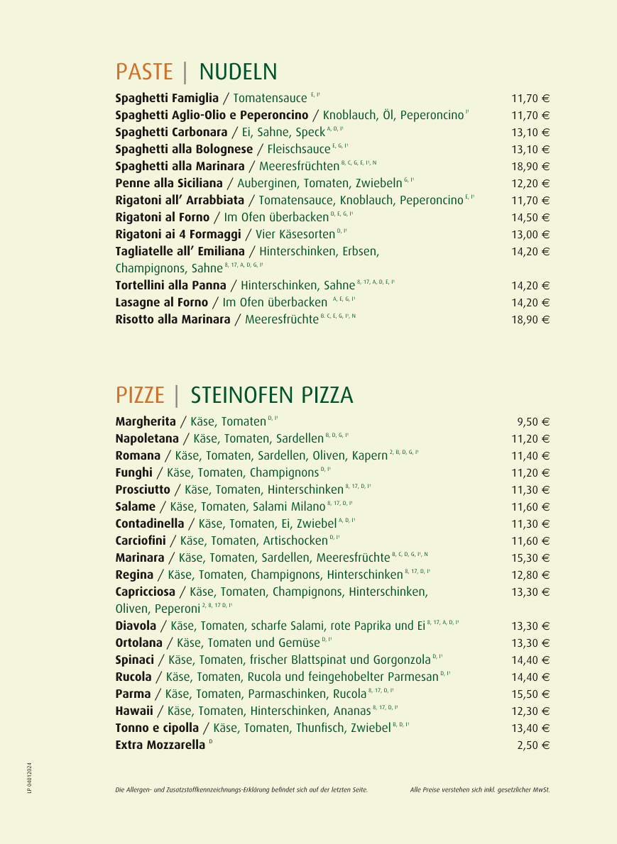 Trattoria La Piazza Photo Menu 1