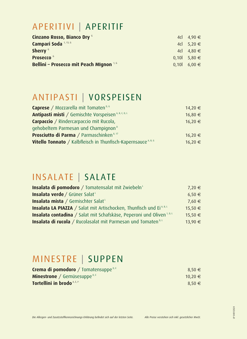 Trattoria La Piazza Photo Menu 2