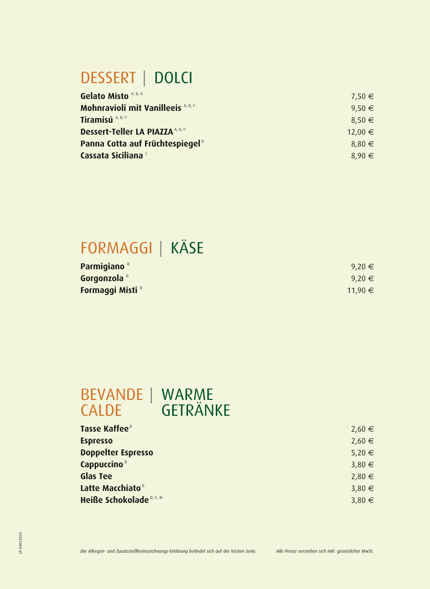 Trattoria La Piazza Photo Menu 4