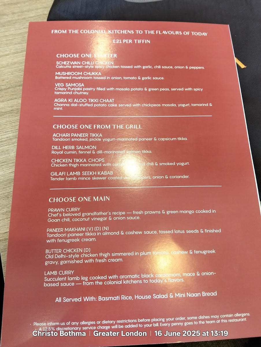 Oorja Indian Dining Photo Menu 9