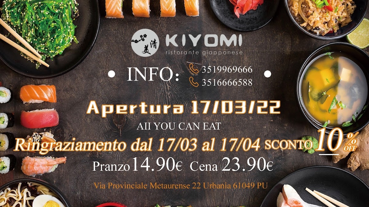 SUSHI KIYOMI URBANIA LE BARACCHE Photo Menu 7
