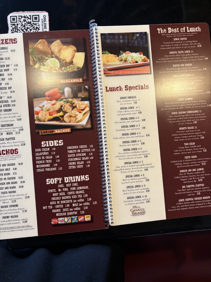Casa Grande Photo Menu 2