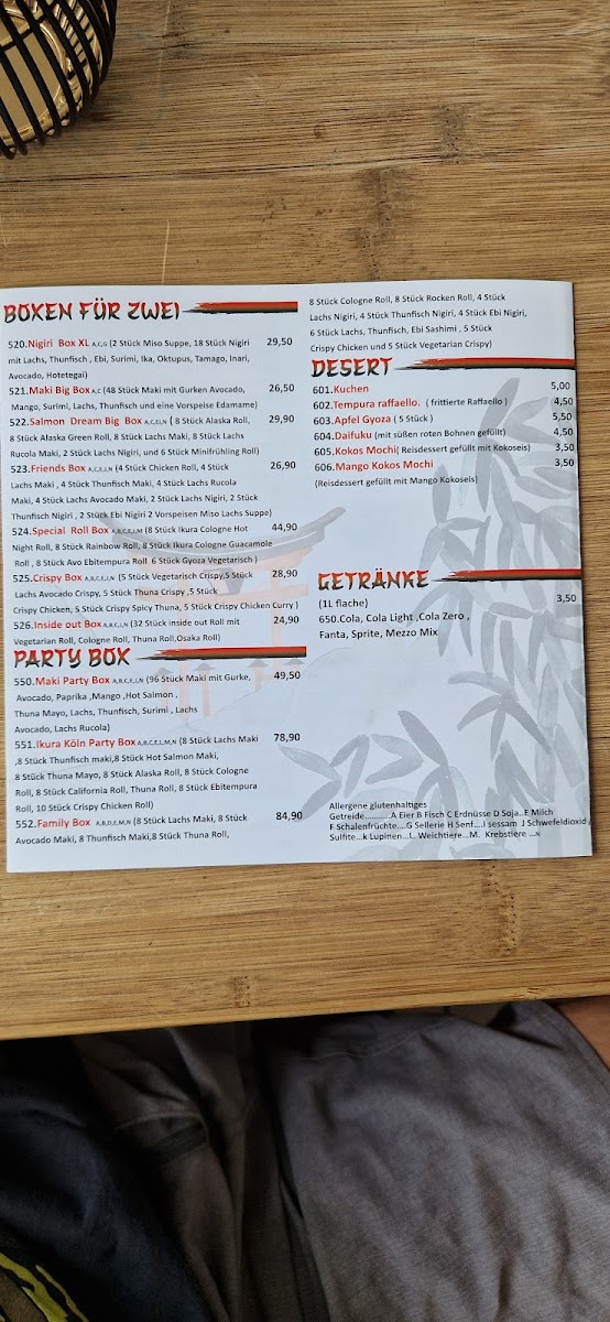 Ikura Cologne Photo Menu 5
