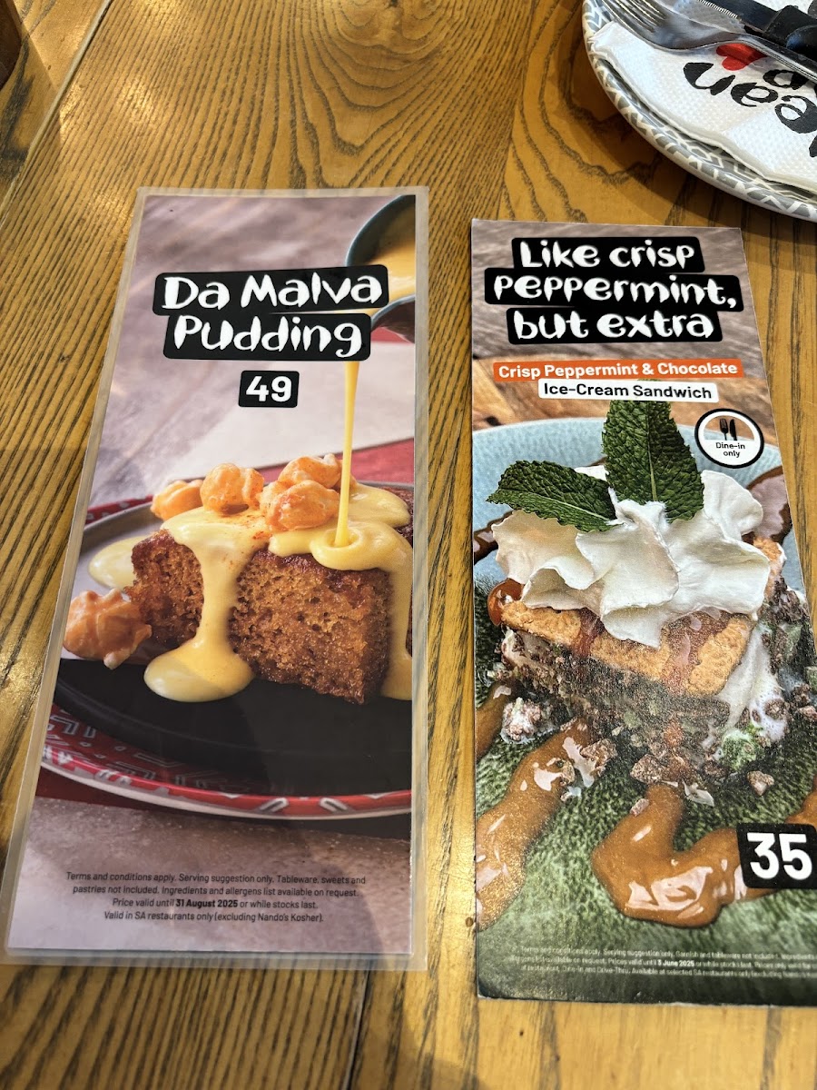 Nando's Rosebank Photo Menu 1