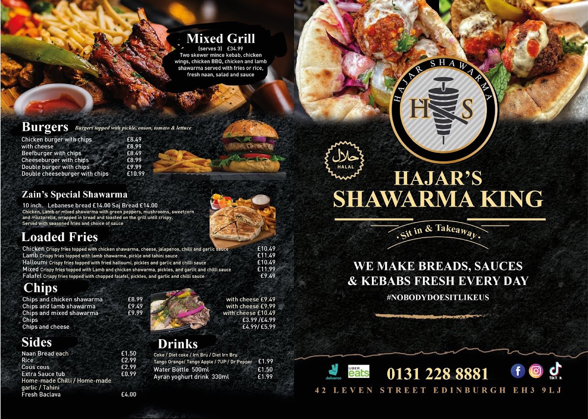 Hajar’s Shawarma King Photo Menu 1