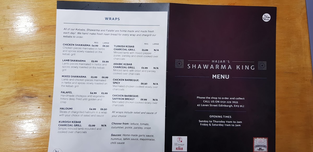 Hajar’s Shawarma King Photo Menu 9