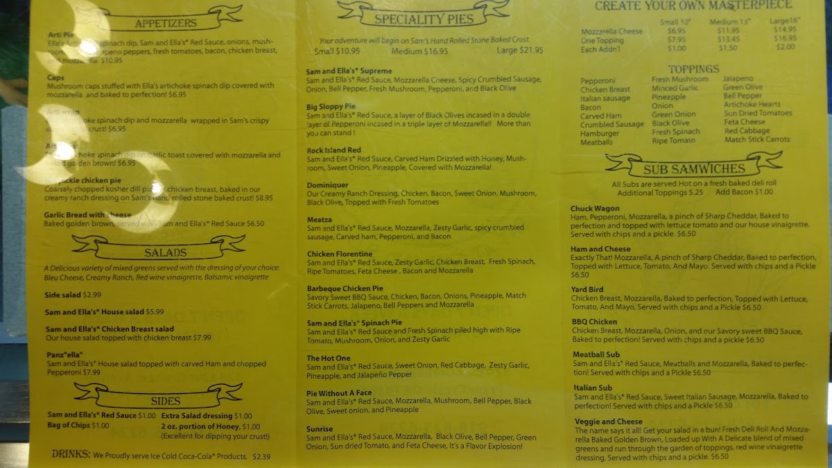 Sam & Ella's Chicken Palace Photo Menu 10