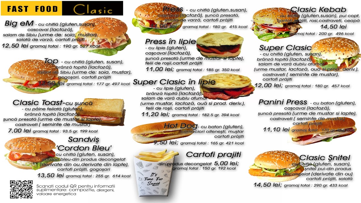 Fast Food Clasic Photo Menu 1