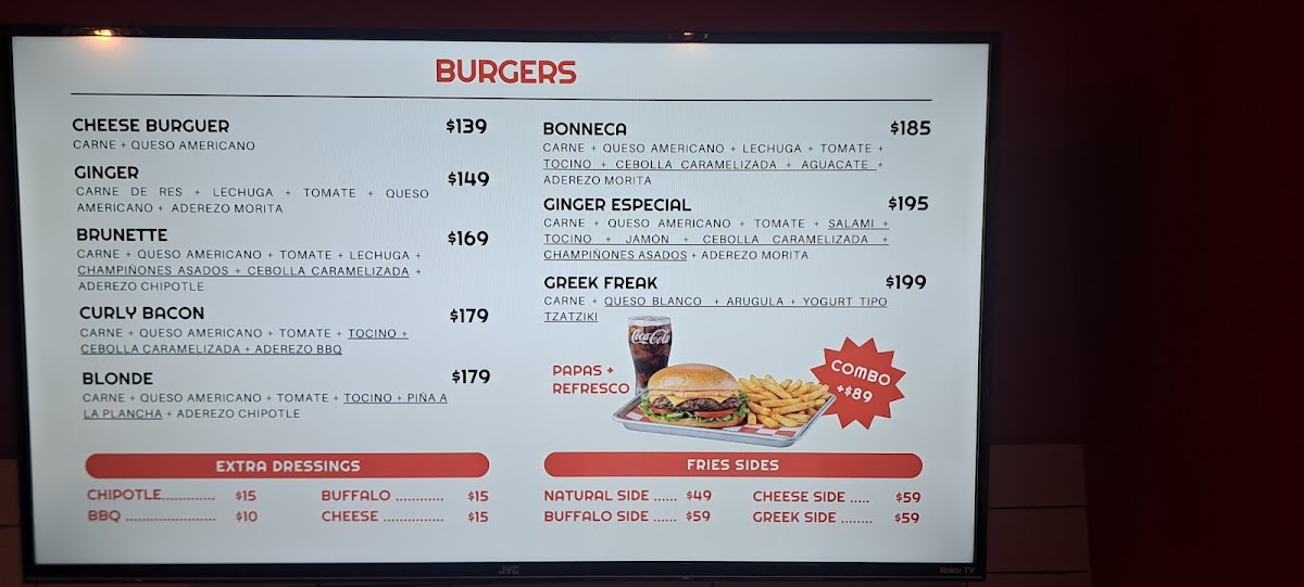 Ginger's Burger Photo Menu 2