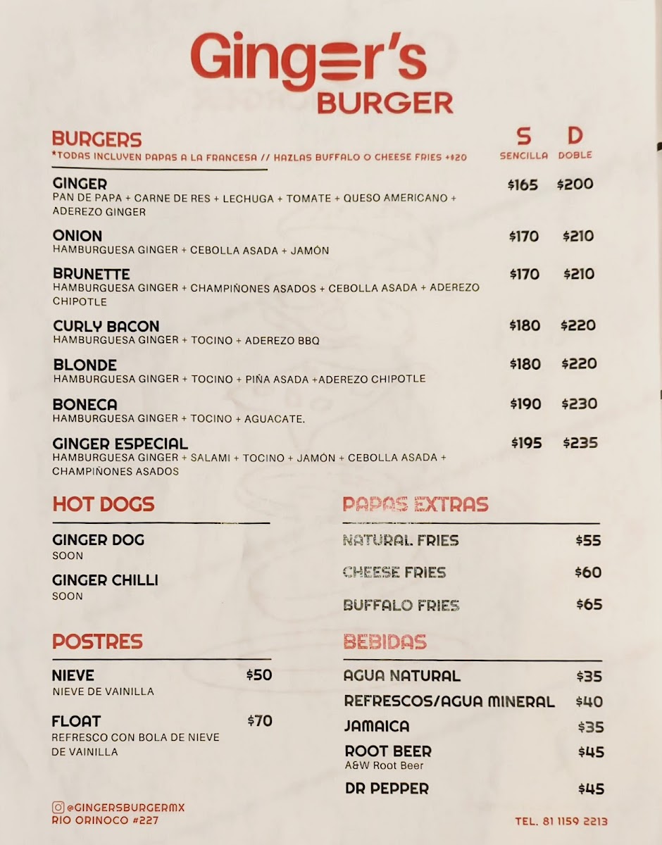 Ginger's Burger Photo Menu 5