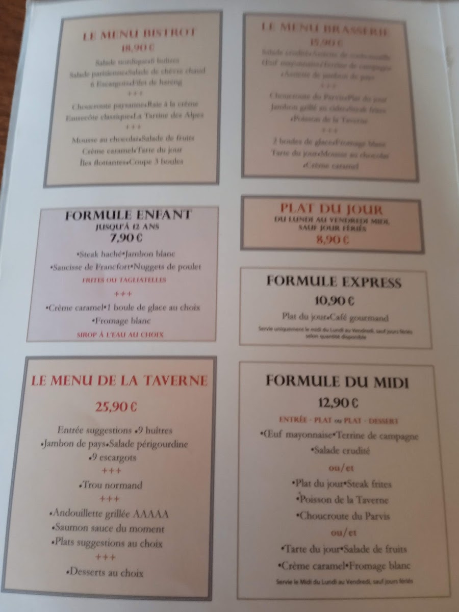 La Taverne du Parvis Photo Menu 5