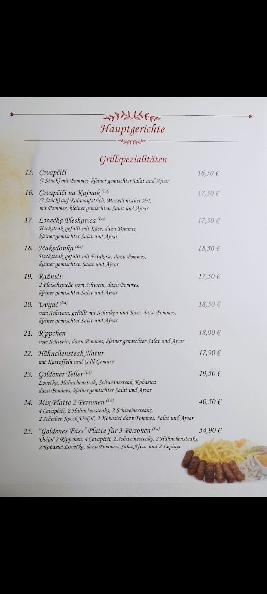Restaurant Goldenes Fass - Ristovski Photo Menu 2