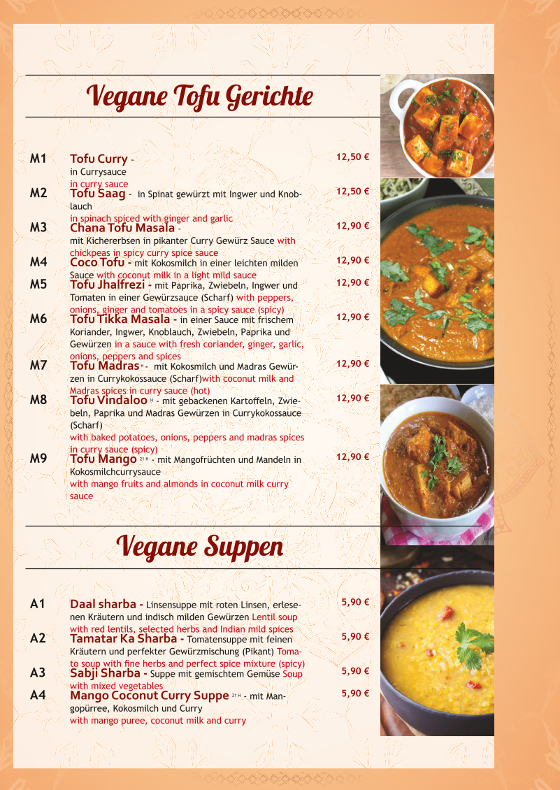 Maa Indische Restaurant Photo Menu 1