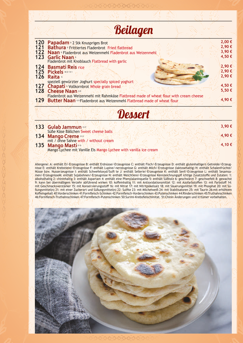 Maa Indische Restaurant Photo Menu 10