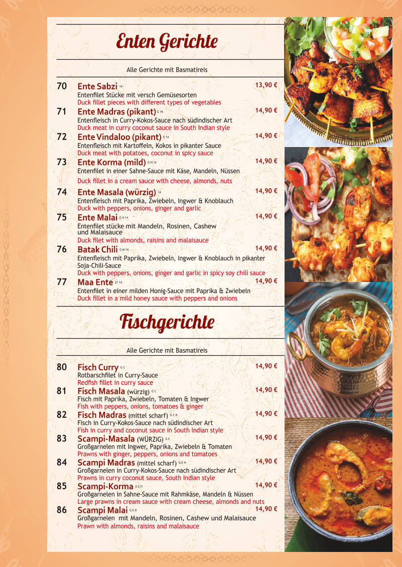 Maa Indische Restaurant Photo Menu 3